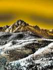 USA-Colorado Infrared of view of Mount Sneffels and Aspen trees Art Print